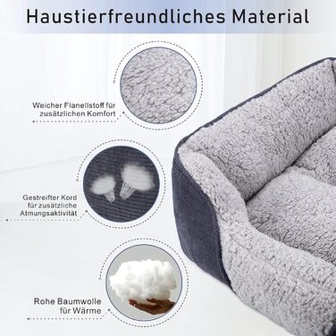 JOEJOY Dog Bed - Medium & Large Dogs, Dog Basket, Washable - Fluffy Dog Bed, Non-Slip Dog Beds & Baskets, Plush Dog Basket for Dogs and Cats (L76×61×23 cm)