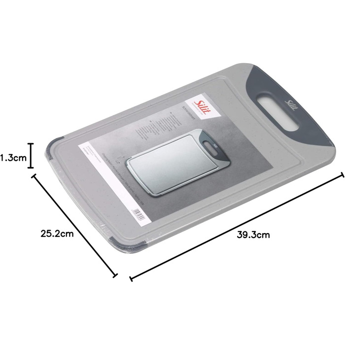 Дуршлаг Silit 38 x 25 см, прямокутний, з ABS-пластику, для нарізання, з жолобками для соку, з ручкою, придатний для миття в посудомийній машині, бережний до ножів