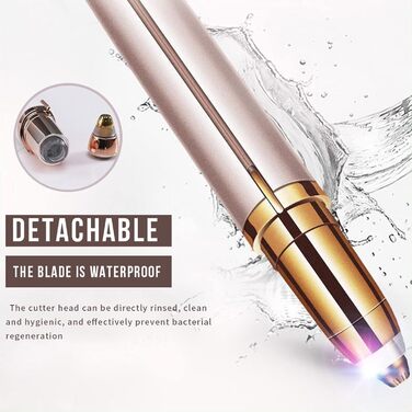 Електричний тример для брів та обличчя для жінок, безболісний, з гребінцем, для брів, верхньої губи, вусів та підборіддя (білий)