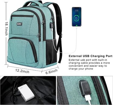 Рюкзак RJEU для дівчат та підлітків, шкільний рюкзак з відділенням для ноутбука 15,6 дюймів, A71-edel