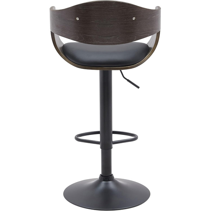 Kingston Adjustable Bar Stool with Premium Faux Leather Padding - Black/Gray