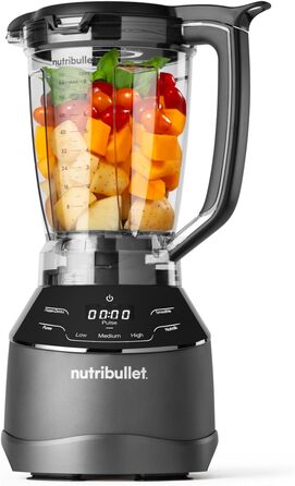 Блендер Nutribullet Full Size Combo, електричний міксер, професійний подрібнювач, 1500 Вт, 1,89 л, чорний