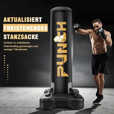 Важкий боксерський мішок зі стійкою для дорослих, підлітків та дітей. Комплект для кікбоксингу та ММА. Ідеально для домашнього фітнесу.