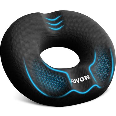 Ортопедична подушка для сидіння AUVON кругла з подвійною U-подібною формою та нахилом для полегшення навантаження на стегна, подушка для геморою, офісне крісло, автомобіль, сидіння, підвищує комфорт сидіння, покращує кровообіг, полегшує куприк