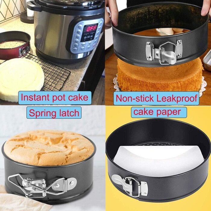 Набір форм для випічки (3 шт.) діаметром 12/18/22 см, круглі, з антипригарним покриттям, для тортів та кішок, чорний колір