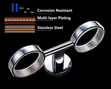 Double-Walled Glass Holder Toothbrush Holder Stainless Steel Double Wall Holder with 2 Glass Cups