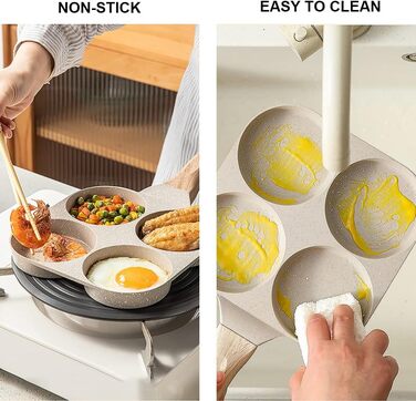 Пательня для млинців та яєць з антипригарним покриттям 4 відділення, для індукції, газу, стейків, гамбургерів