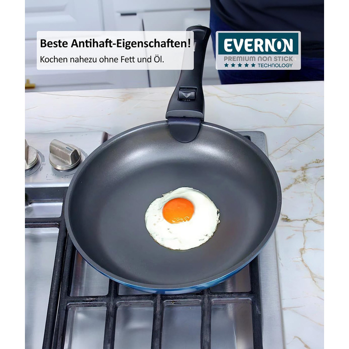 Набір посуду Kelton 27 предметів: каструлі, сковороди з антипригарним покриттям, набір для приготування їжі, без PFOA та PTFE, знімні ручки