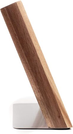Hansekitchen Knife Holder Magnetic – Magnetic Knife Block Made of Acacia Wood, High-Quality Knife Board with Magnet, Magnetic Knife Holder without Knives - with Magnetic Strip (Brown)