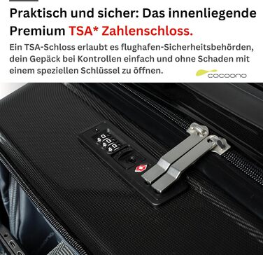 Чорний валіза-тролі 100 літрів з TSA замком - валіза з жорстким корпусом для подорожей
