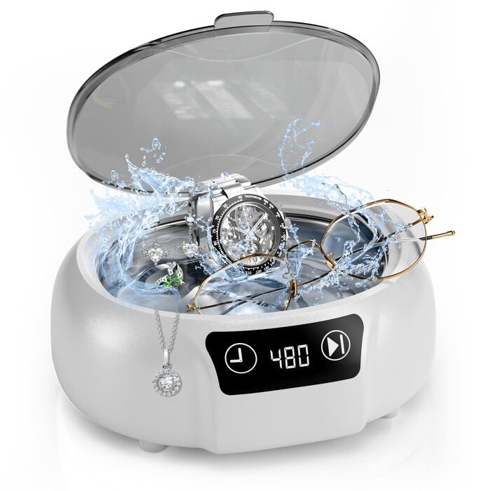 Ультразвуковий очищувач Kunphy 700мл: для годинників, ювелірних виробів, монет, бритв. 48 кГц, 3 програми