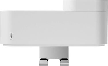 Tiger 2-Tier Bathroom Shelf with Integrated Toothbrush Holder and Hooks, Bathroom Shelf for Shower and Vanity to Store Bathroom Accessories, Color: White