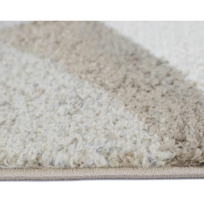 Сучасний килим для вітальні з абстрактним візерунком | Легкий у догляді | Сірий, бежевий, розмір 140x200 см