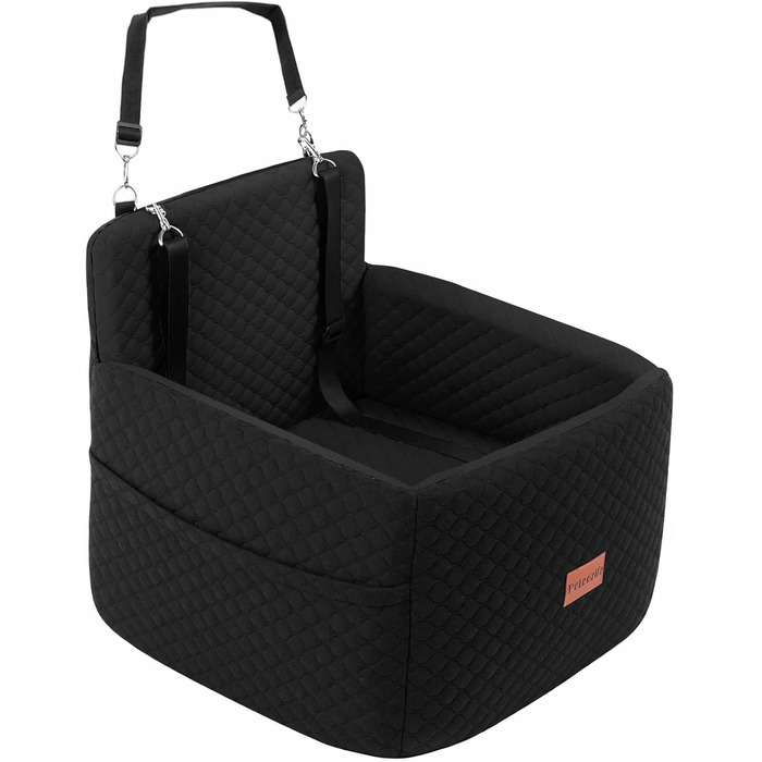 Автокрісло для собак Petcozife - чорний, для собак до 15 кг, знімний, з товстим килимком та 2 страхувальними ременями