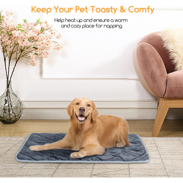 Самогріюча ковдра для котів та собак Nobleza, розмір M 60x45 см, тепла, миюча, з антиковзаючим покриттям