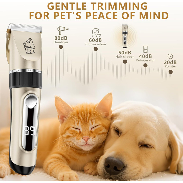 Професійна машинка для стрижки тварин IPX7: тиха, бездротова, для собак та котів. Підходить для всіх типів шерсті
