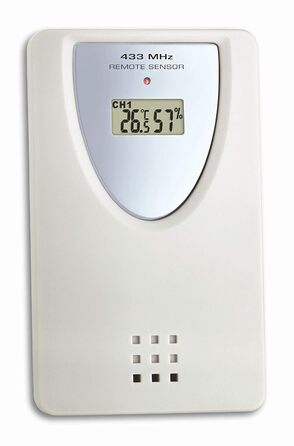 TFA Dostmann digital radio weather station SKY, 35.1152.01, with outdoor sensor, temperature & humidity inside/outside, weather forecast, high/low values, radio clock, 123 x 52 x 117 mm, black