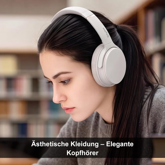 Бездротові навушники-вкладки Srhythm NC25 з активним шумозаглушенням (ANC), Bluetooth, NFC, HiFi звук, 40 мм динаміки, вбудований мікрофон, складані (Колір: Туманно-білий)