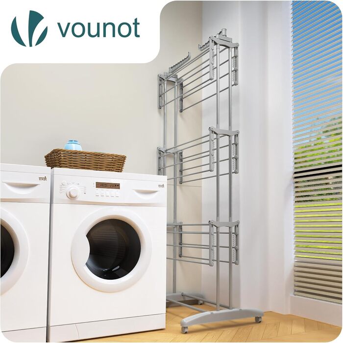 Внітрішній та зовнішній сушильник для білизни Vounot® з 4 ярусами, сірий, 125x62x173 см