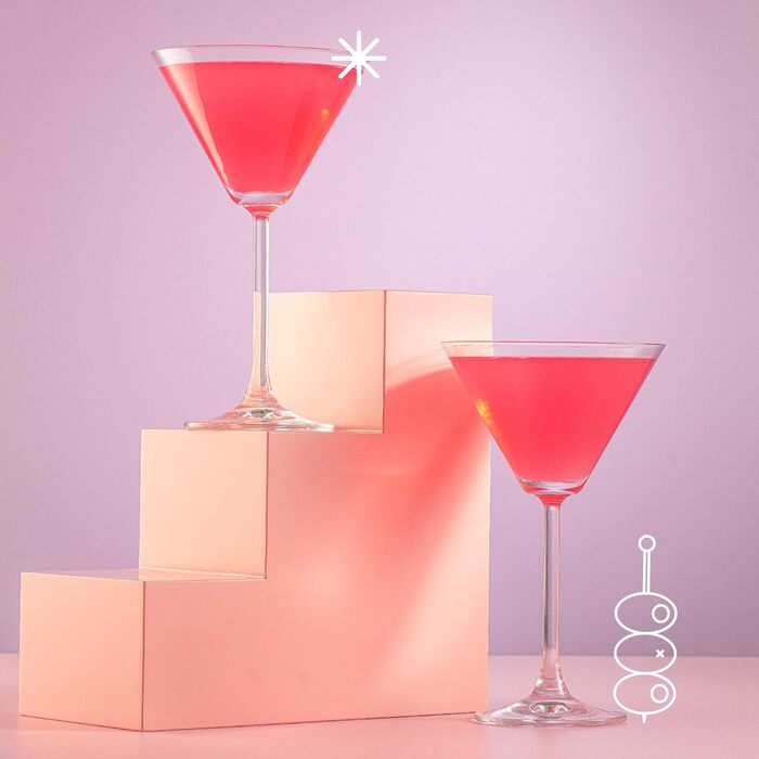 Набір келихів для Мартіні JoyJolt Olivia Crystal 260 мл (2 шт) - Преміум кришталеві келихи для коктейлів, виготовлені в Європі