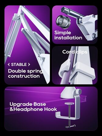 Кріплення для мікрофона на настільний стіл, 40 см, для HyperX QuadCast, Blue Yeti, 360° оберт, з адаптером 3/8' - 5/8'