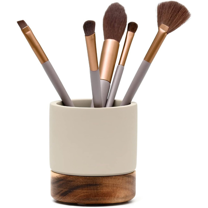 Сучасний набір аксесуарів для ванної кімнати Creativefine з дерева, 3 шт. (дозатор для мила, мильниця, тримач для зубних щіток)