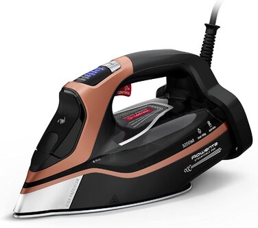 Rowenta DW9510 Steamforce Pro Steam Iron | 3200 Watts | Pump System | 75 g/min continuous steam output | 300 g/min steam boost | 2 steam settings | 350 ml water tank | Black/Copper 300g/min steam boost - Rowenta's most powerful