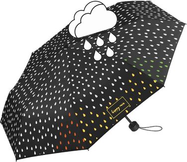 Чорний парасолька Happy Rain з ефектом зміни кольору, багатобарвний, компактний парасолька-відкривач на руці. 95 см