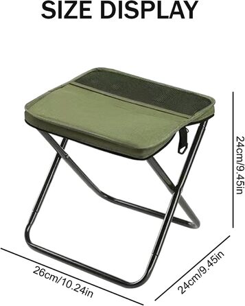 Зручний складаний стільчик-рюкзак для відпочинку та риболовлі (зелений, 24 см)