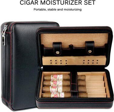 Ручний виготовлений Humidor для сигар, переносна шкіряна сигарниця з кедру, набір для сигар для подорожей та коротких поїздок, сигарниця з кедра на 4 сигари, аксесуари для сигар