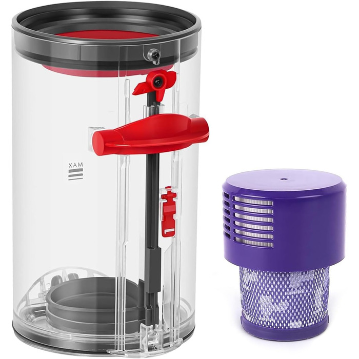 Transparent Dust Collector Bin for Dyson V11, V15, SV14, SV15, SV22 - HEPA Filter Included, Replacement Part & Accessory for Dyson Vacuum Cleaners