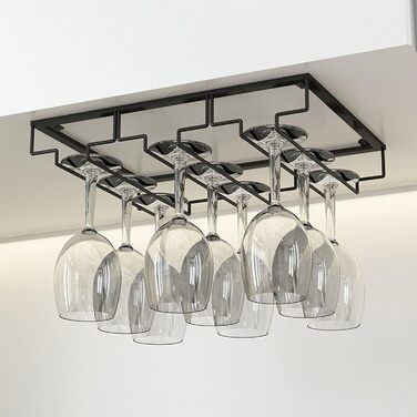 Стійка для бокалів Spldsun, металева, для кухні, бару, ресторану (3 слоти, чорний)