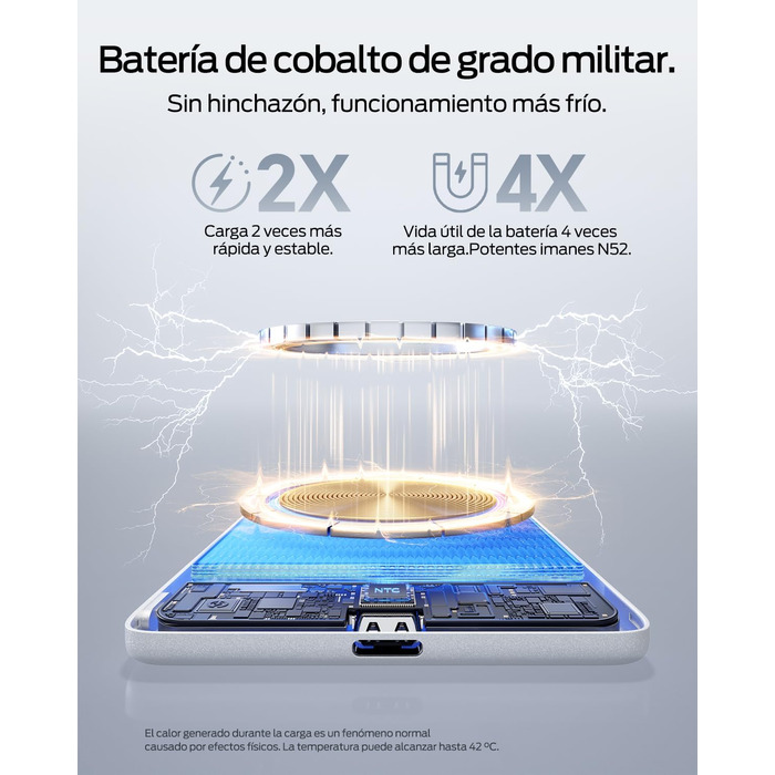 Power Bank Magsafe 5000mAh Slim (Білий перламутр) - Бездротовий магнітний акумулятор для iPhone та Samsung