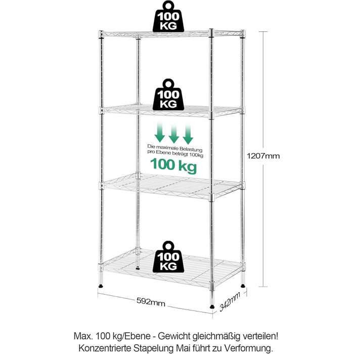 Nilpferd® Metal Wire Shelving Unit