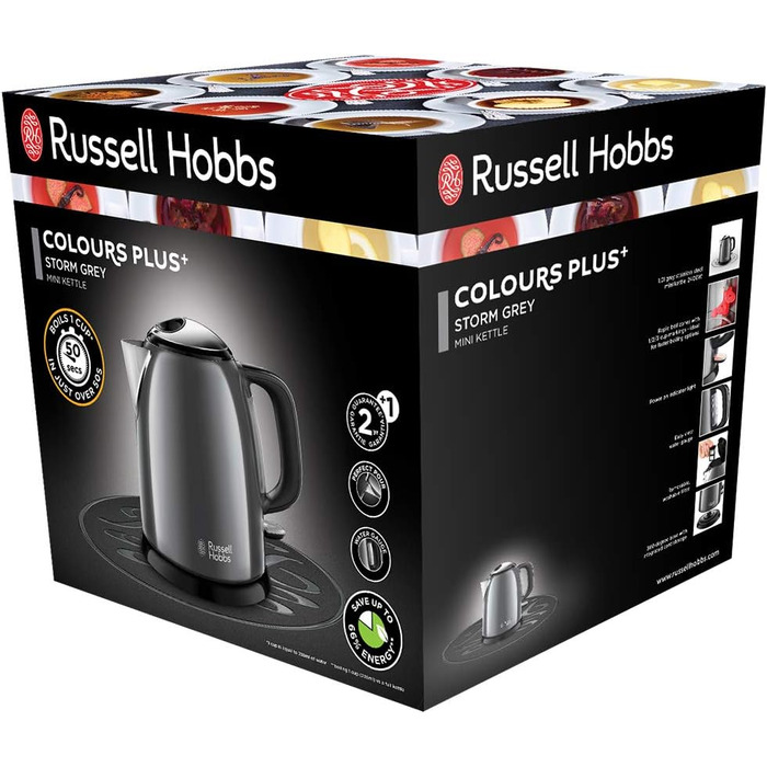 Електричний чайник Russell Hobbs 1.0л Colours+ з нержавіючої сталі (2400W, швидке кип'ятіння, фільтр від накипу, індикатор рівня води, компактний)