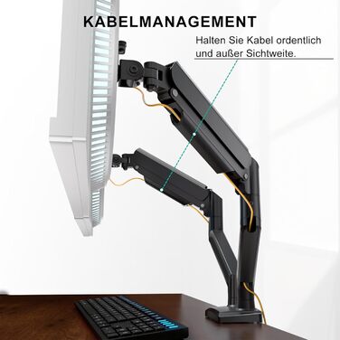 Кріплення для монітора WALI до 49 дюймів, підтримує LED/LCD монітори до 15 кг, регульована висота, нахил, поворот, VESA 75/100 мм, чорний (GSM001XL)