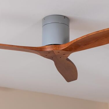 Вентилятор стельовий Cecotec EnergySilence Aero 5500 Aqua IronDarkWood Connected, двигун DC 40W, Wi-Fi, для дому та вулиці, 3 лопаті, 6 режимів, металік та темно-коричневий сталь | темне дерево