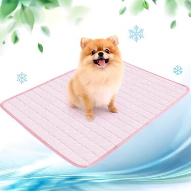 Кühlmatte für Hunde Pet Dog Cooling Mat Sommer Selbstkühlende Matte Hunde Katzen Haustier Kühlmatte Natürlich Eisbär (M-70x50cm, rosa)