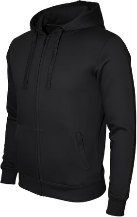 Чоловіча куртка-худі ROCK-IT Apparel на блискавці з капюшоном та бічними кишенями, Regular Fit, преміум тканина, чорна, розмір 4XL