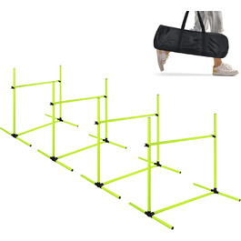 Набір для аджиліті для собак: перешкоди, стрілки для слалому, обладнання для тренувань. Регульована висота, 104x70x101 см, зелений