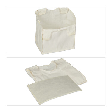 Relaxdays Laundry Cabinet with Bamboo Laundry Basket