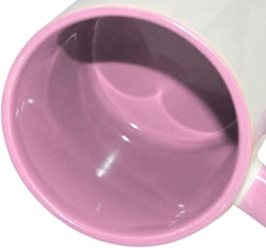 MR.R 11 Unzen Sublimation blank coffee mugs, 6-piece set, porcelain, mug, coffee cup, 325 ml, with pink interior and handle, 6 pieces