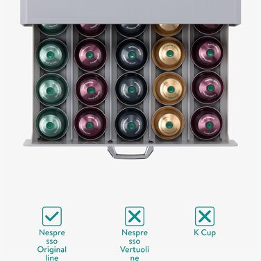 Утримувач для капсул Nespresso Navaris - білий (сірий), на 50 капсул