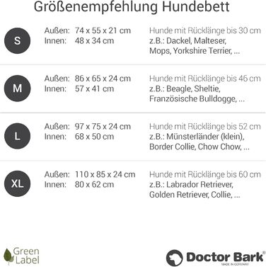 Ліжко для собак Doctor Bark Kleine Hunde - М'яке та зручне ліжечко для собак, миється, зносостійке, пухнасте - Зроблено в Німеччині, GreenLabel (S - 74x55 см, Сірий)