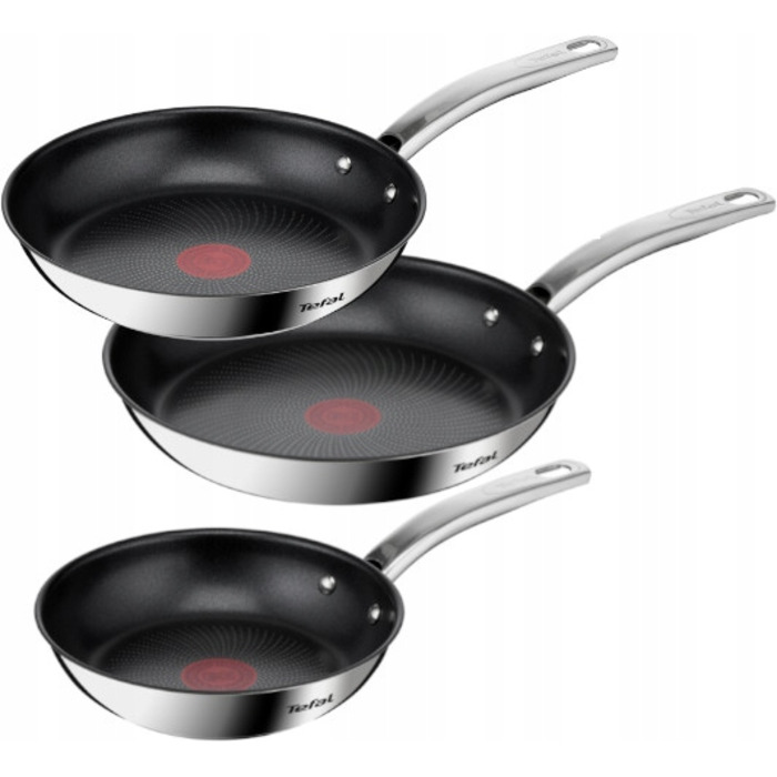 Набір сковорідок TEFAL Intuition для індукційних плит, сталь з антипригарним покриттям, 3 шт. (20/24/26 см)