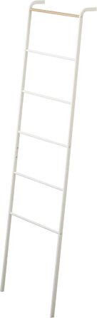 Yamazaki 2813 TOWER Leaning Clothes Rack, Steel/Wood, Minimalist, 45 x 24 x 160 cm (White, Single)