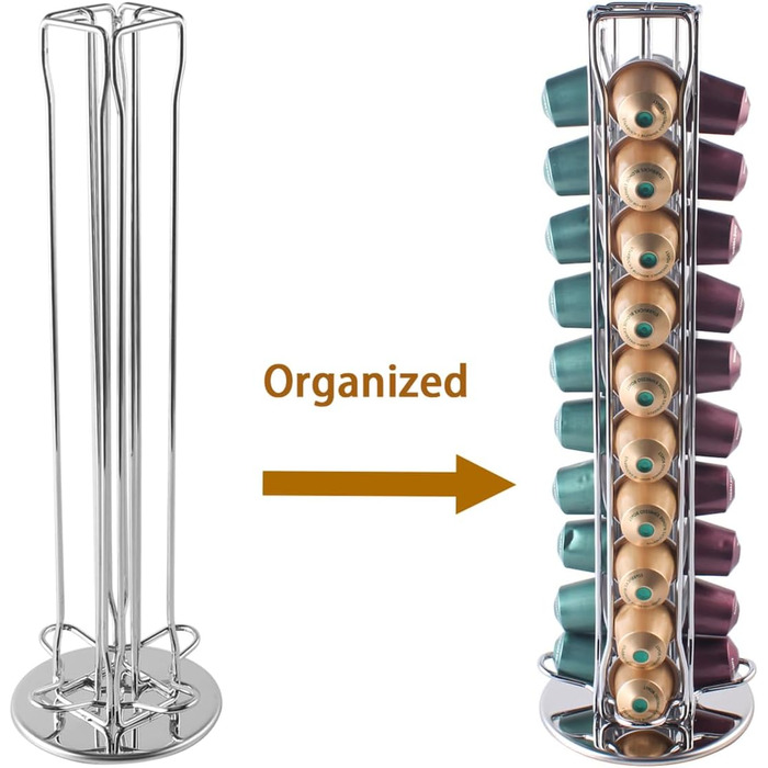 Тримач для капсул Nespresso Sevenline, органайзер на 40 капсул, срібляний