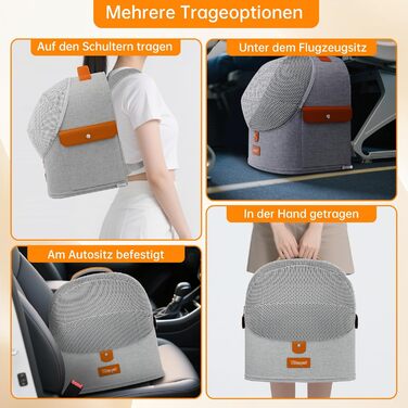 Розширюваний рюкзак для котів - рюкзак-переноска для тварин з дихаючою сіткою 4D, рюкзак для собак та котів до 12 кг (Сірий)