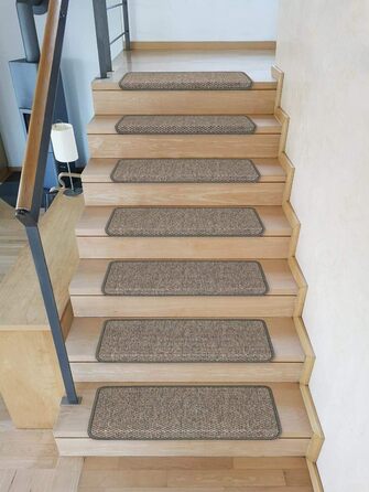 Ступінчасті килимки для сходів Kettelservice-Metzker Ґетеборґ, сіро-коричневі, набір з 15 шт.