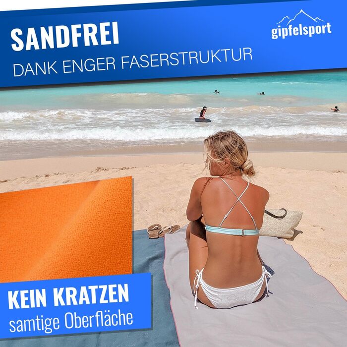 Набір мікрофібрових рушників Gipfelsport - для сауни, фітнесу, спорту та пляжу. Розміри: S (80x40 см), XS (50x30 см). Без сумки.